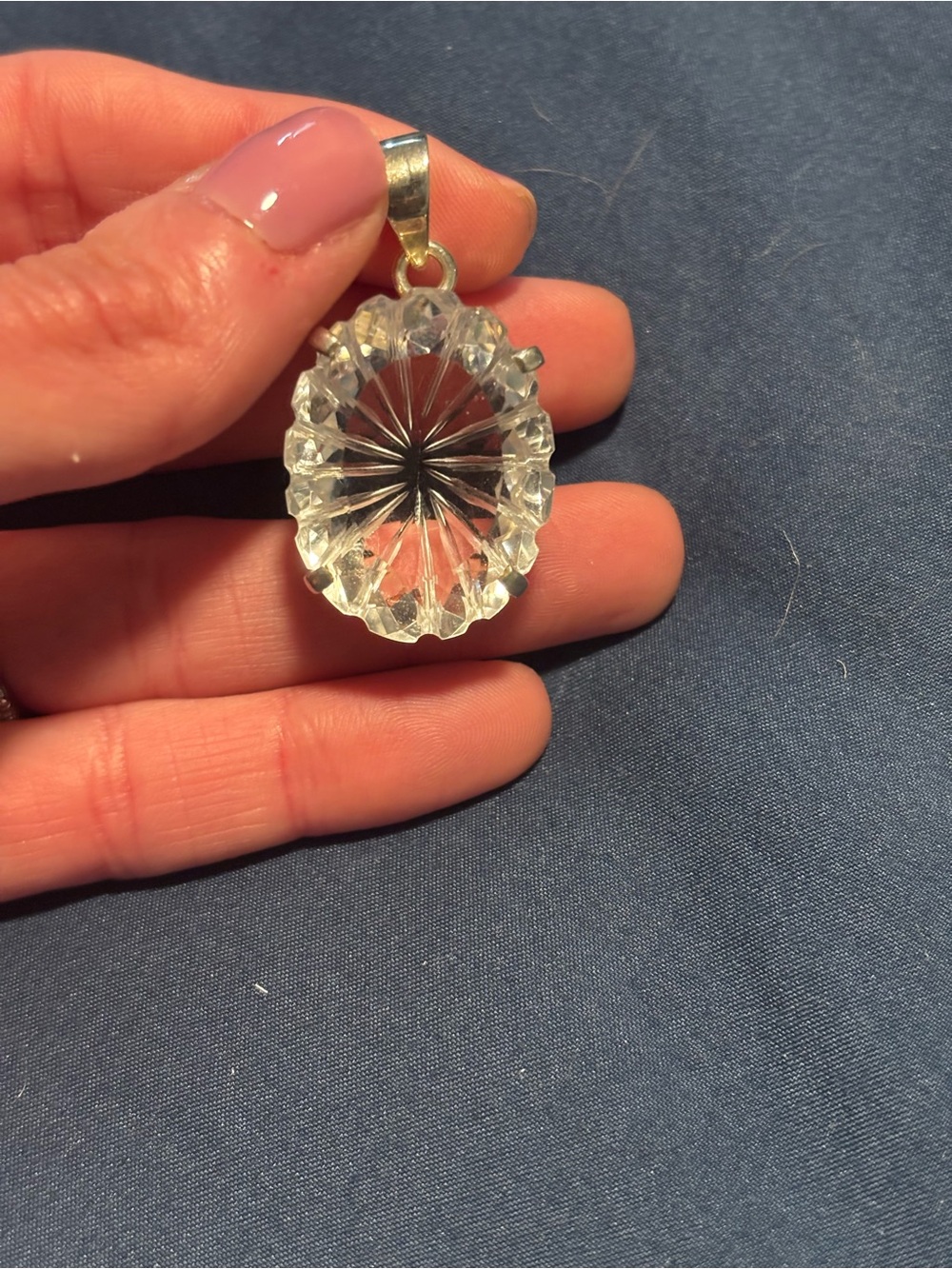 Clear quartz Oval Pendant Necklace - Elegant Women's Jewelry